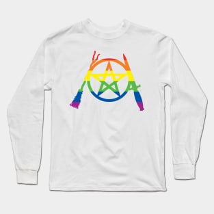 Rainbow Pride Pent, Besom, & Blade Long Sleeve T-Shirt